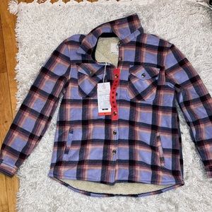 Sage Collective Plaid Super Plush Sherpa Lined Flannel Jacket